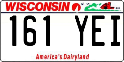 WI license plate 161YEI