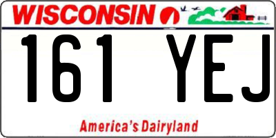 WI license plate 161YEJ