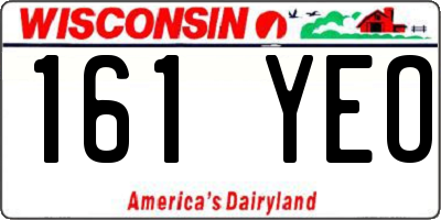 WI license plate 161YEO
