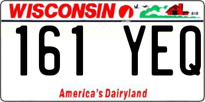 WI license plate 161YEQ