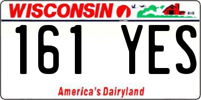 WI license plate 161YES