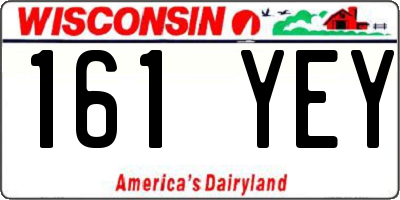 WI license plate 161YEY
