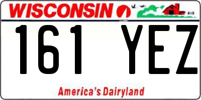 WI license plate 161YEZ