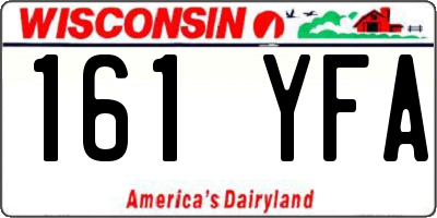 WI license plate 161YFA
