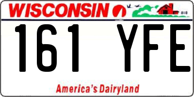 WI license plate 161YFE
