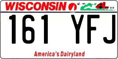 WI license plate 161YFJ