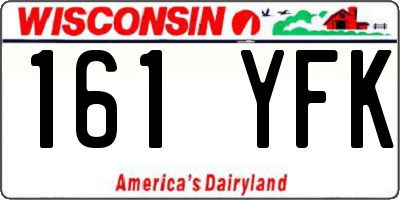 WI license plate 161YFK