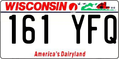 WI license plate 161YFQ