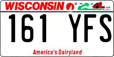 WI license plate 161YFS