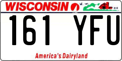 WI license plate 161YFU