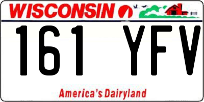 WI license plate 161YFV