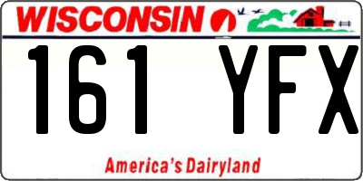 WI license plate 161YFX