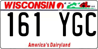 WI license plate 161YGC