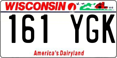 WI license plate 161YGK