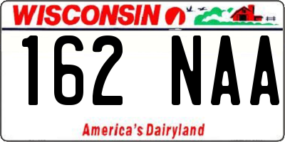 WI license plate 162NAA