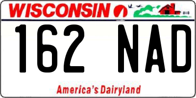 WI license plate 162NAD