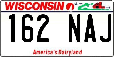 WI license plate 162NAJ