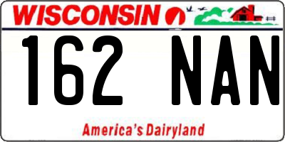 WI license plate 162NAN