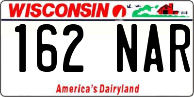 WI license plate 162NAR