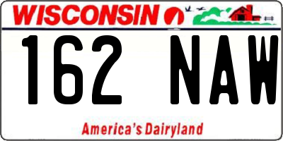 WI license plate 162NAW