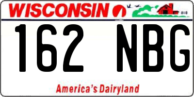WI license plate 162NBG