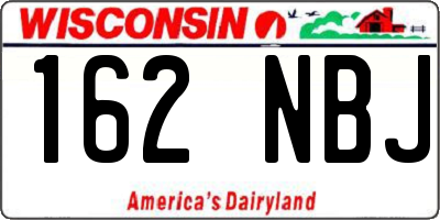 WI license plate 162NBJ