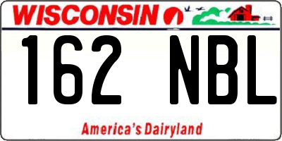 WI license plate 162NBL
