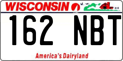 WI license plate 162NBT