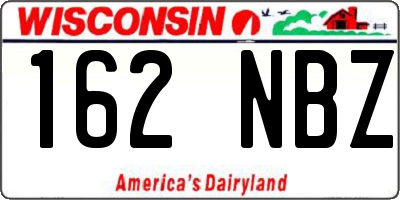 WI license plate 162NBZ