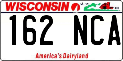 WI license plate 162NCA