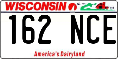 WI license plate 162NCE