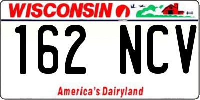 WI license plate 162NCV