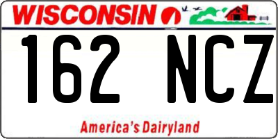 WI license plate 162NCZ