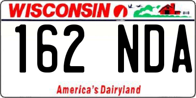 WI license plate 162NDA