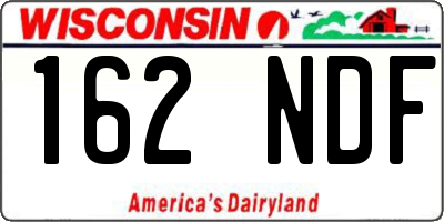 WI license plate 162NDF