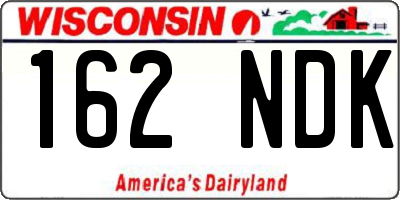 WI license plate 162NDK