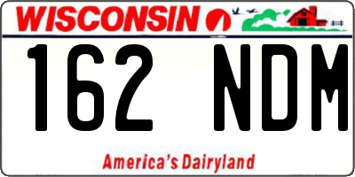 WI license plate 162NDM