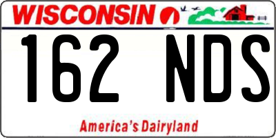 WI license plate 162NDS