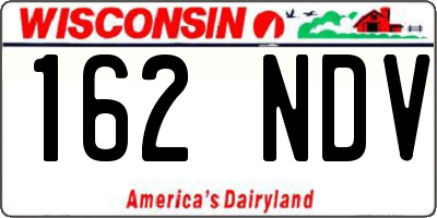 WI license plate 162NDV