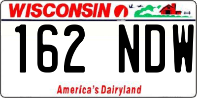 WI license plate 162NDW