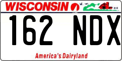 WI license plate 162NDX