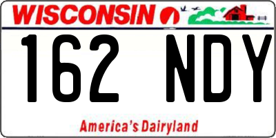 WI license plate 162NDY