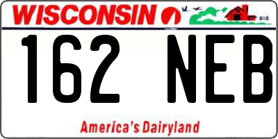 WI license plate 162NEB