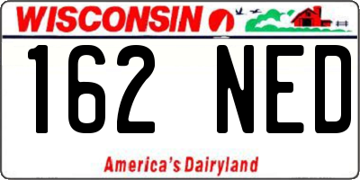 WI license plate 162NED