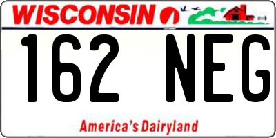 WI license plate 162NEG