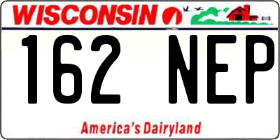 WI license plate 162NEP