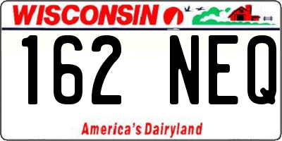 WI license plate 162NEQ