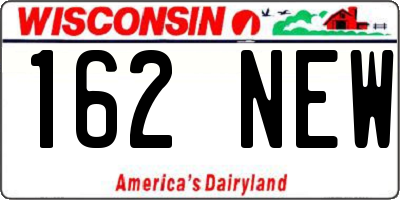 WI license plate 162NEW