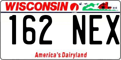 WI license plate 162NEX