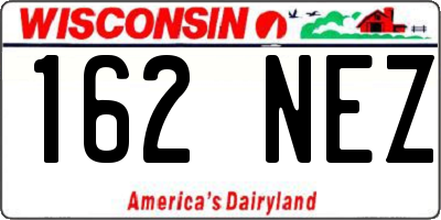 WI license plate 162NEZ